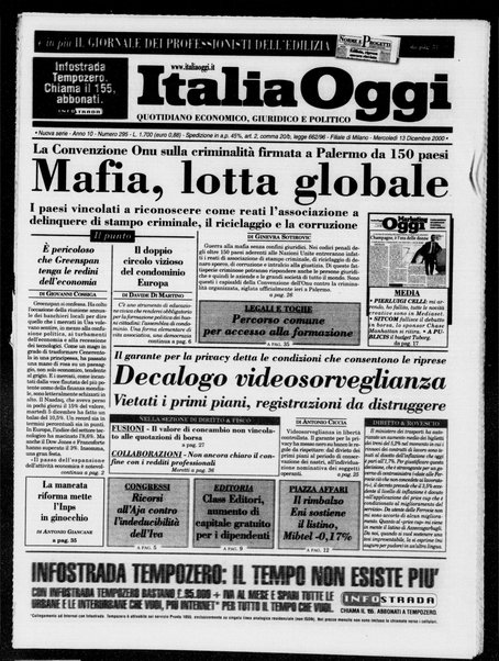 Italia oggi : quotidiano di economia finanza e politica